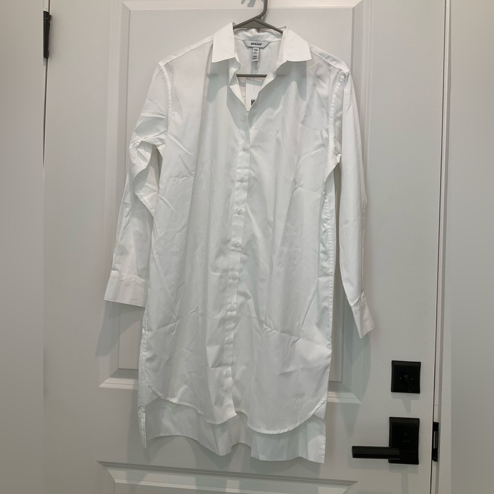SPANX White Mini Shirt Dress